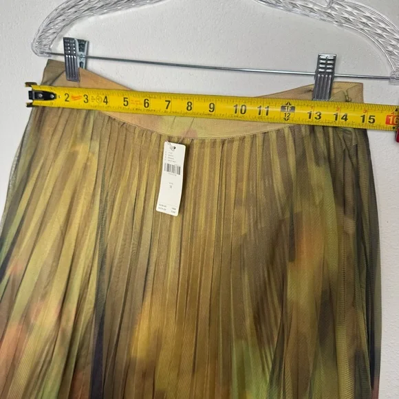 Anthropologie Geisha Designs Multicolor Pleated A-Line Skirt tulle Sela Midi - Picture 10 of 11
